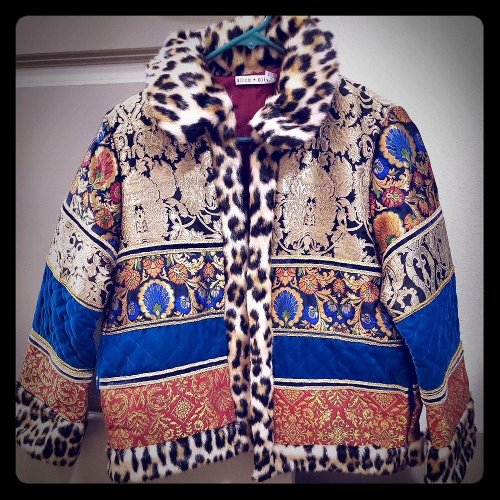 Alex + Olivia Patchwork Cropped Jacket